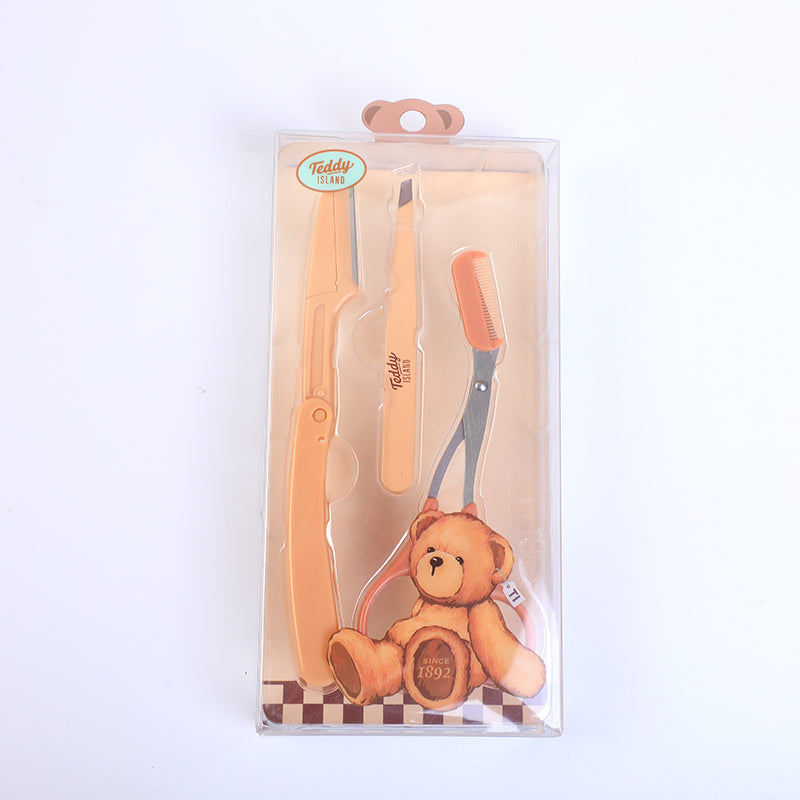 KIT DE CEJAS - TIJERAS , RECORTADOR & PINZAS - TEDDY ISLAND