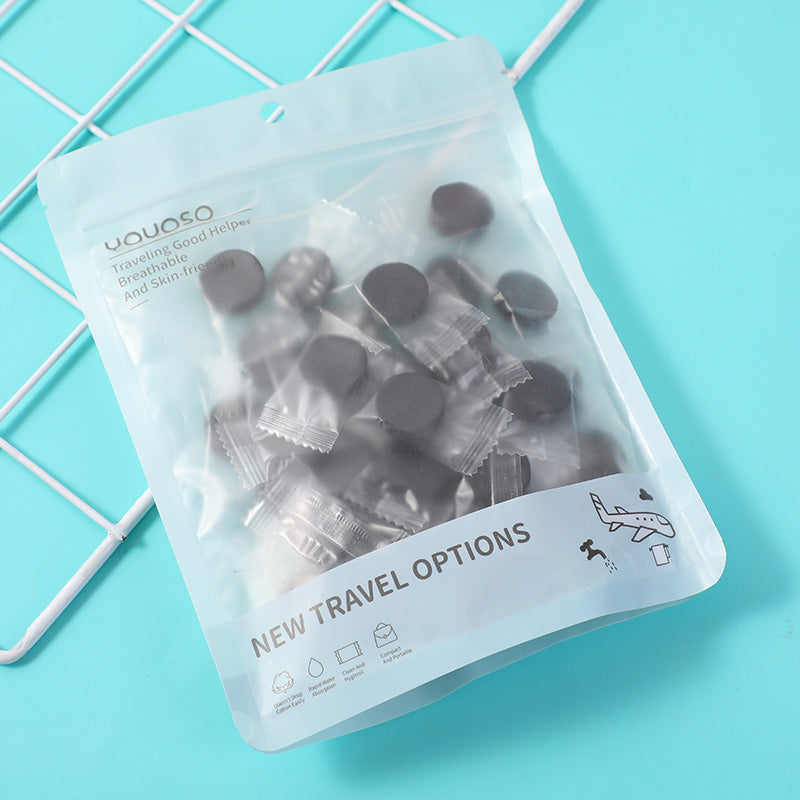 TOALLA DESECHABLE COMPRIMIDA DE BAMBOO/CARBON - 40 UND