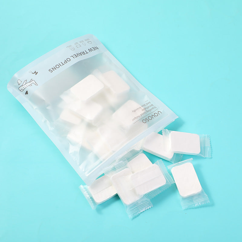 TOALLAS DESECHABLES CUADRADAS COMPRIMIDAS - 20 UND