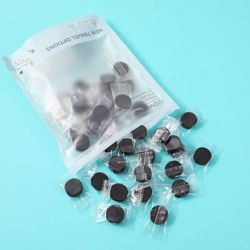 TOALLA DESECHABLE COMPRIMIDA DE BAMBOO/CARBON - 40 UND