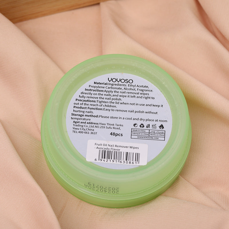 PAÑITOS REMOVEDORES DE ESMALTE - AGUACATE