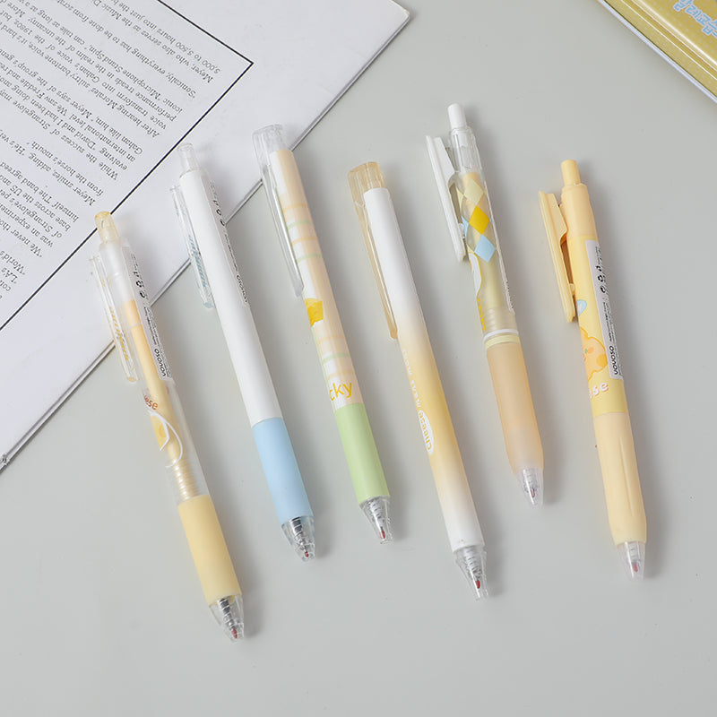 SET DE BOLIGRAFOS QUESO - 6 UND - TINTA NEGRA