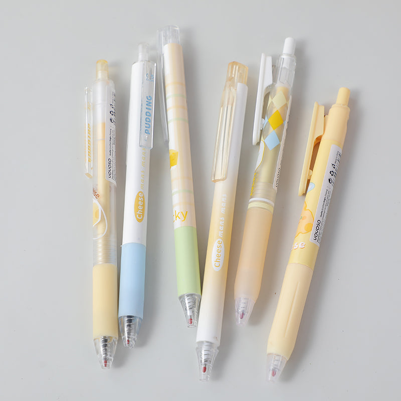 SET DE BOLIGRAFOS QUESO - 6 UND - TINTA NEGRA