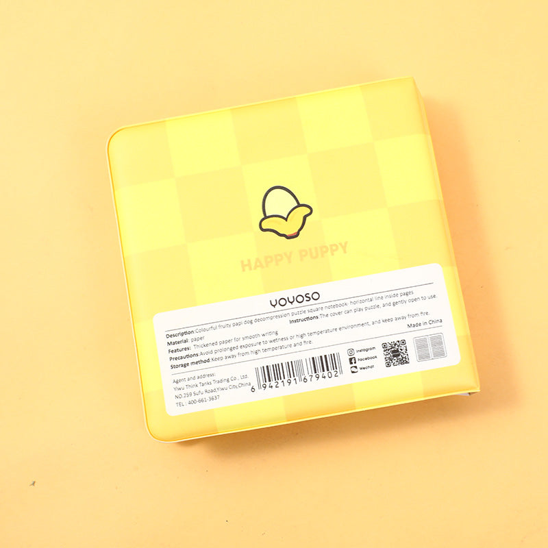 CUADERNO PERRITO COLORIDO 3D CON CIERRE MAGNETICO - CUADRADO