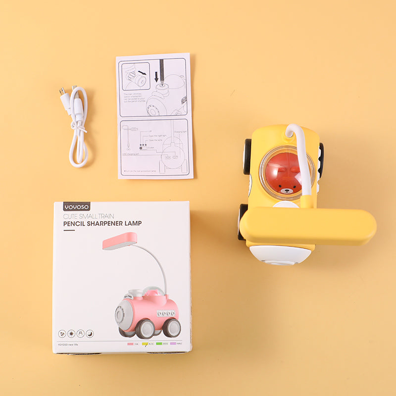 LAMPARA DE ESCRITORIO CON SACAPUNTAS - AMARILLA