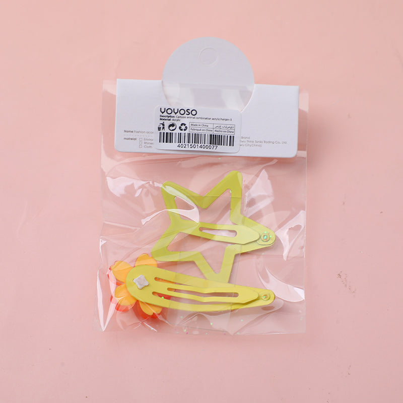 GANCHO PARA EL CABELLO DE ACRILICO CON CARICATURAS - TIPO 3