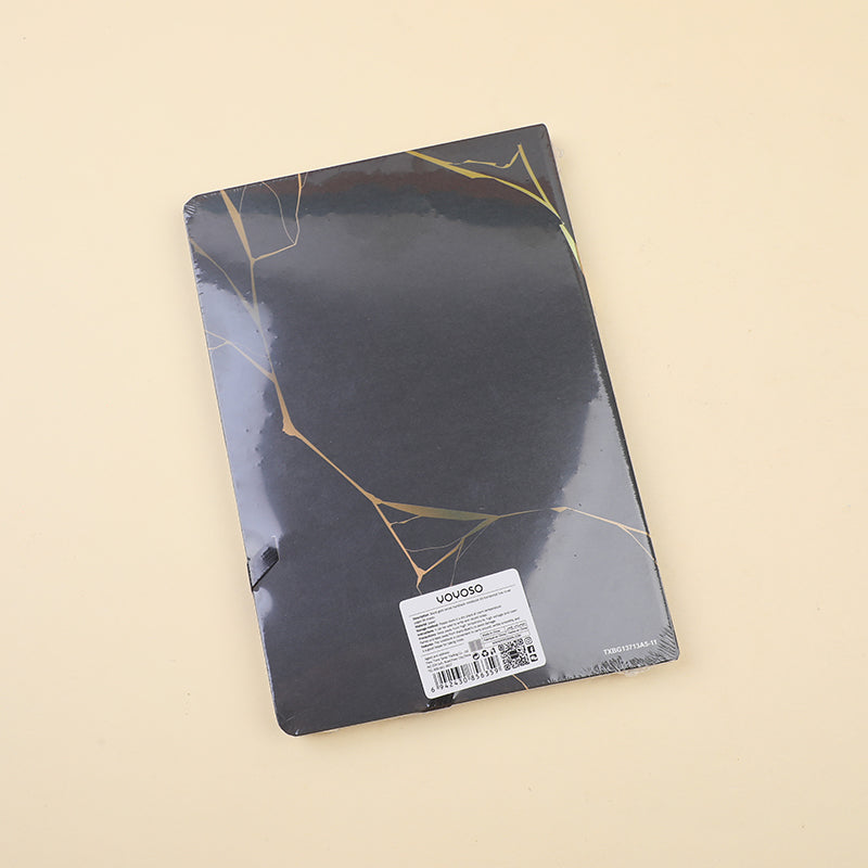 CUADERNO TAPA DURA A5 - NEGRO & DORADO