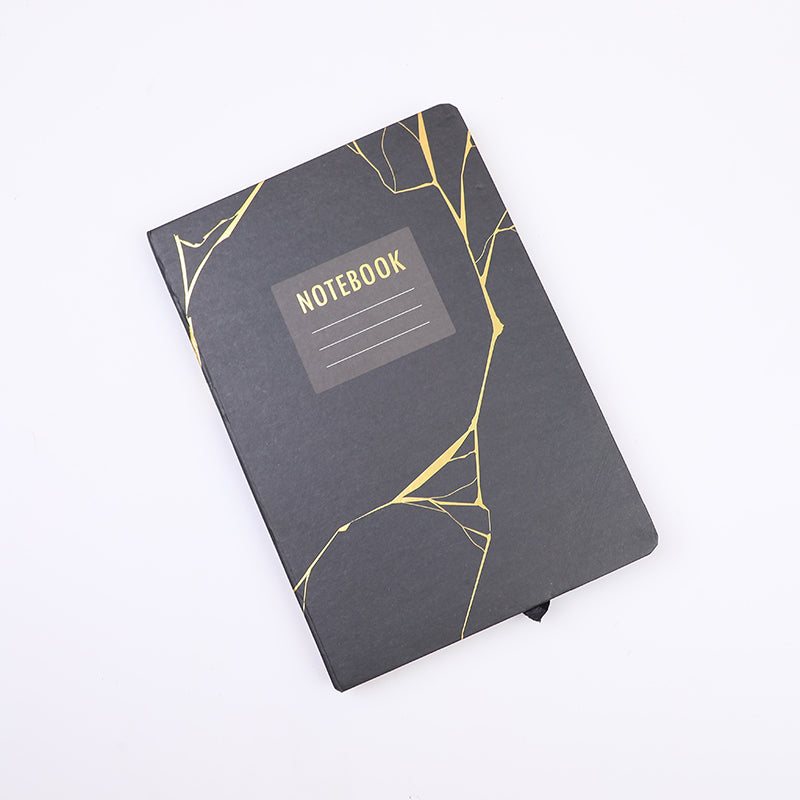 CUADERNO TAPA DURA A5 - NEGRO & DORADO