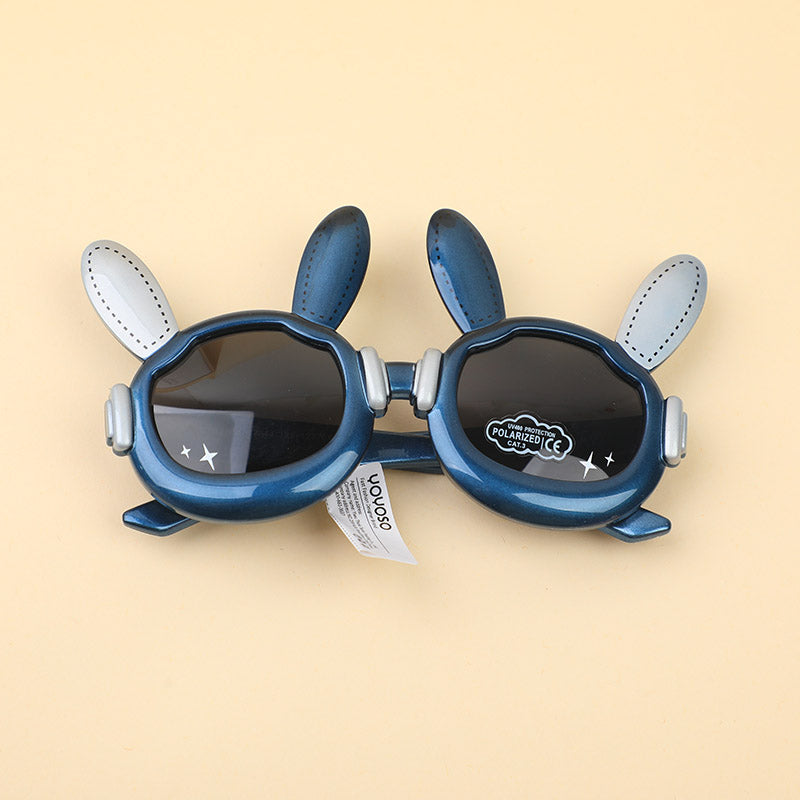 Gafas de Sol Infantiles con Diseño de Conejo Azul Lentes Oscuros Polarizados Yoyoso