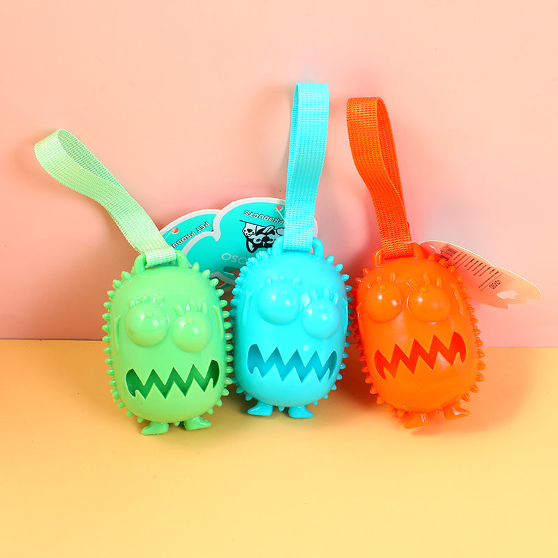 JUGUETE PARA MASCOTA - MONSTRO CON ESPACIO PARA COMIDA
