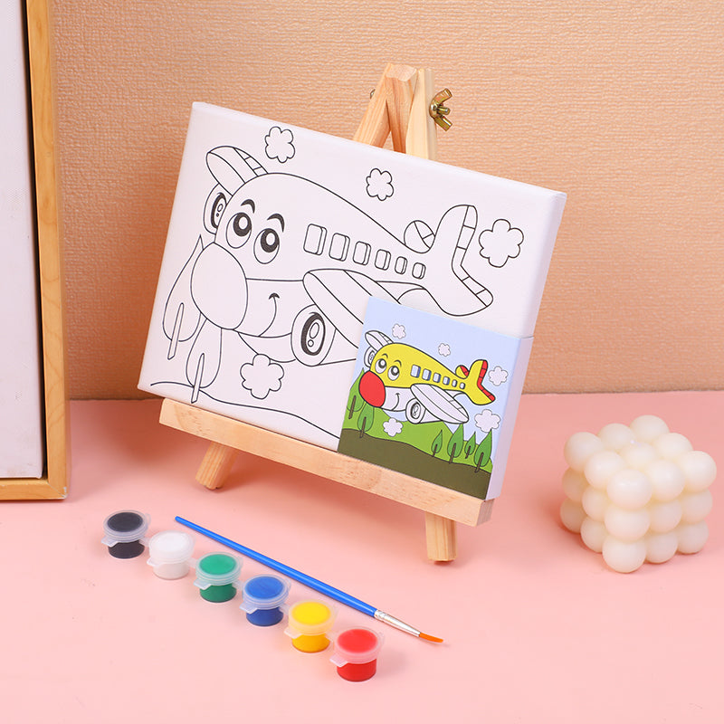 SET DE LIENZO Y PINTURAS 15*20 - AVION