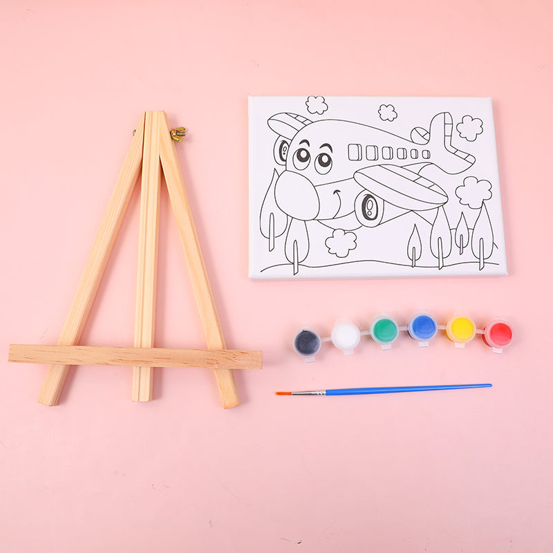 SET DE LIENZO Y PINTURAS 15*20 - AVION