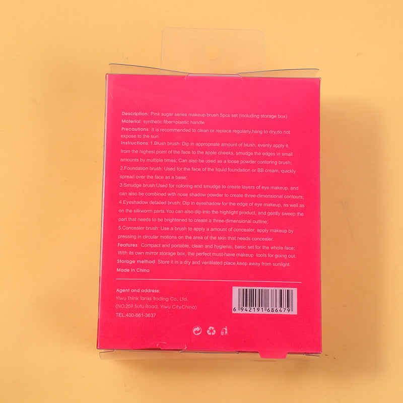 SET DE BROCHAS ROSADAS - 5 UND