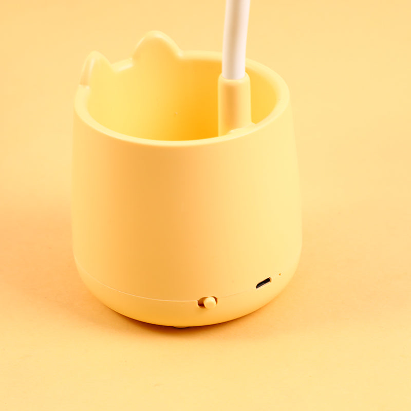 LAMPARA CON PORTALAPIZ - AMARILLA