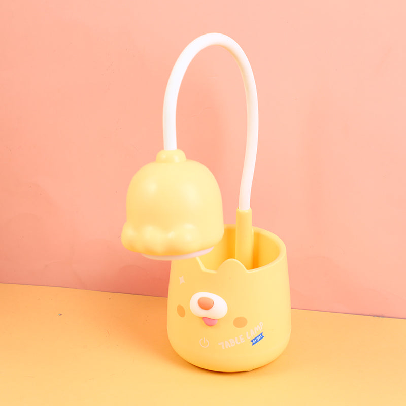 LAMPARA CON PORTALAPIZ - AMARILLA