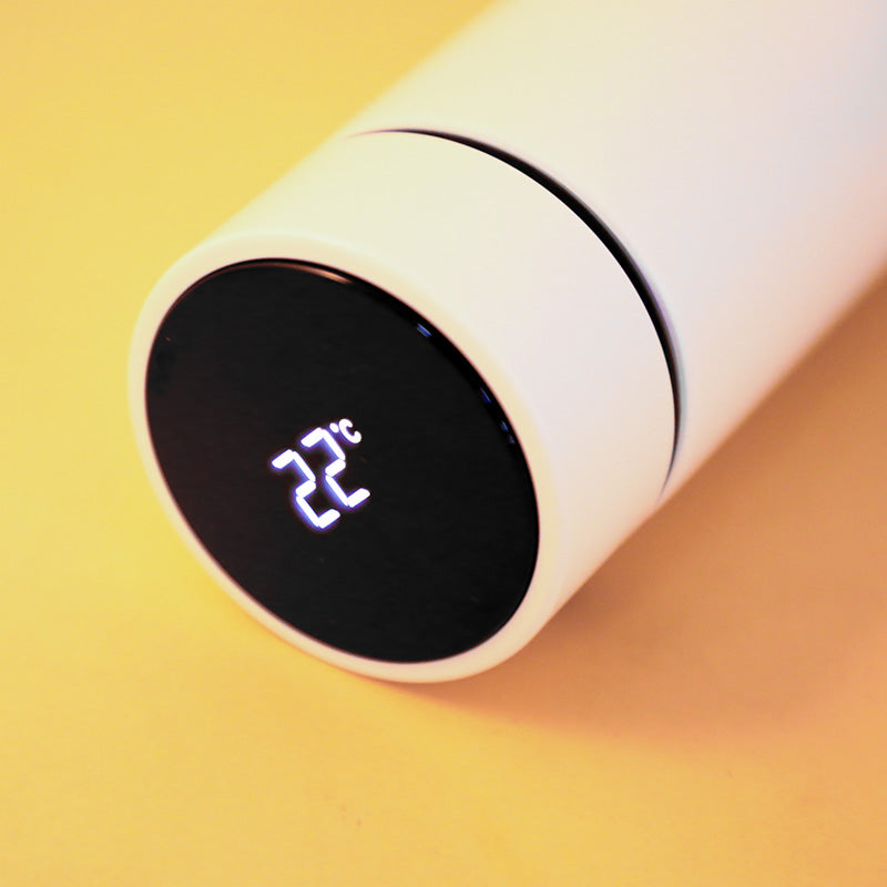 TERMO INSULADO CON LECTOR DE TEMPERATURA 500ML - BLANCO