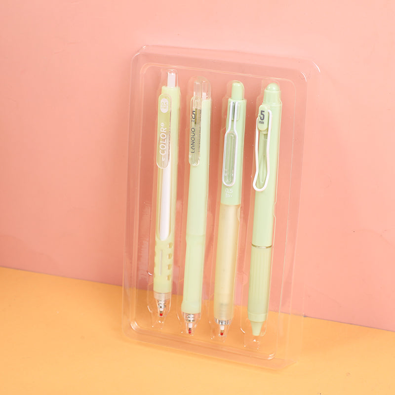 SET DE 4 BOLIGRAFOS TINTA NEGRA - UVA VERDE