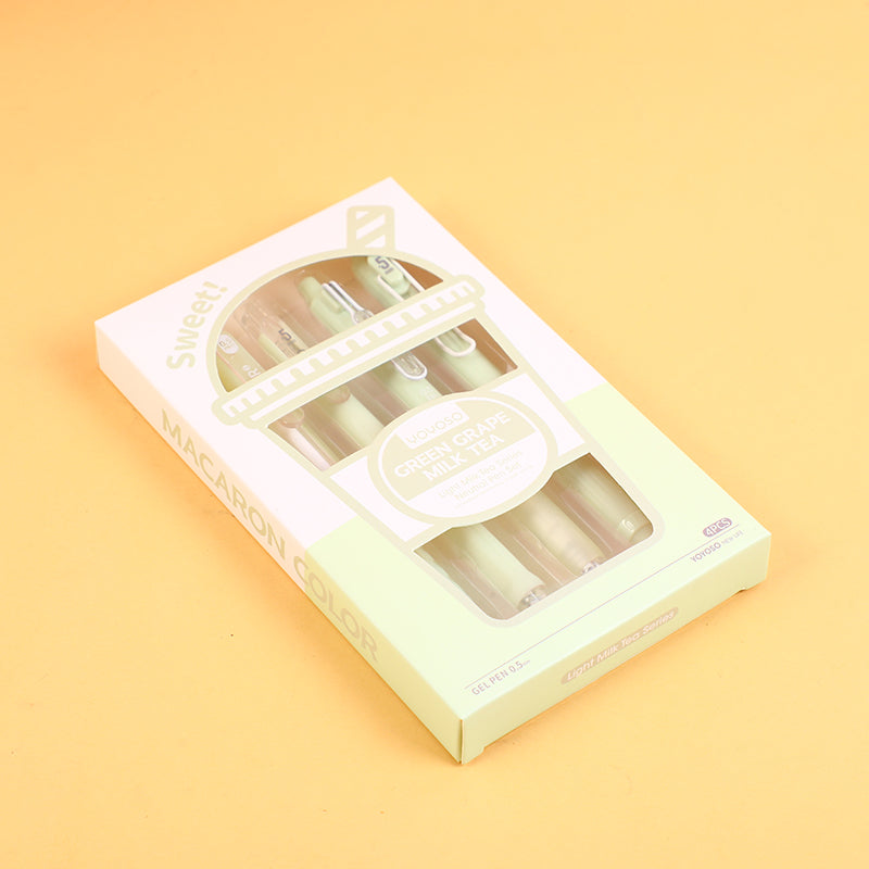 SET DE 4 BOLIGRAFOS TINTA NEGRA - UVA VERDE