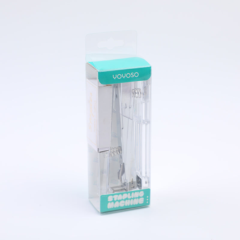 GRAPADORA ACRILICA TRANSPARENTE - PLATEADA (INCLUYE 1000 GRAPAS)