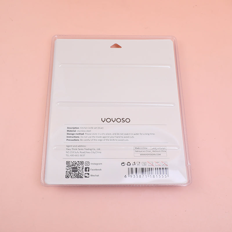 SET DE COCINA - PELADOR, TIJERA Y CUCHILLO - AZUL