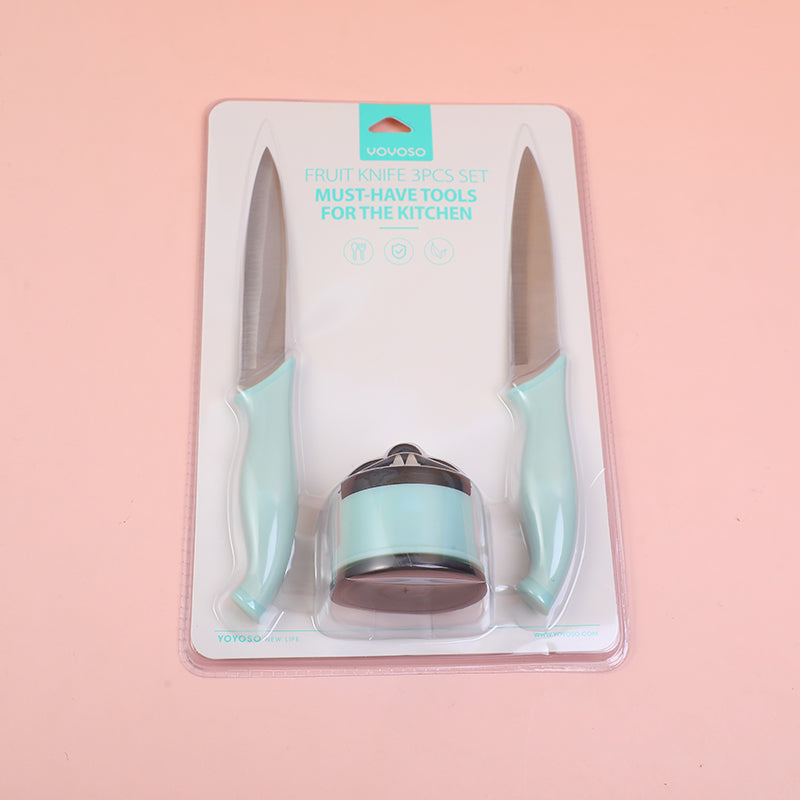 Set De Cuchillo Con Afilador (3 Pcs)