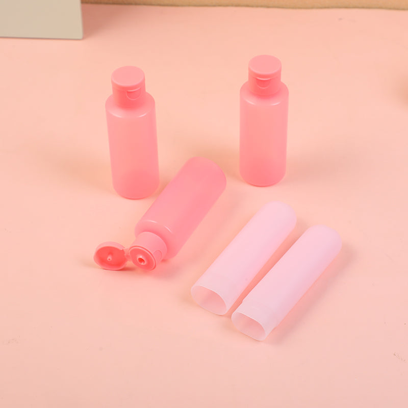 SET DE FRASCOS PARA VIAJES- ROSADO - 6 UND