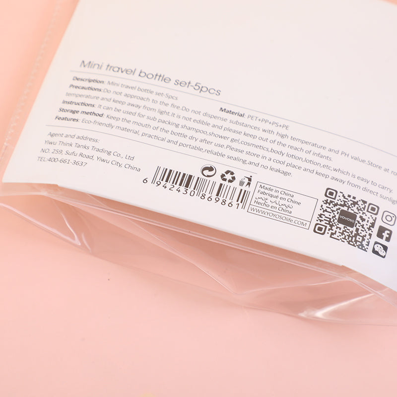 SET DE MINI FRASCOS DE VIAJE - 5UND