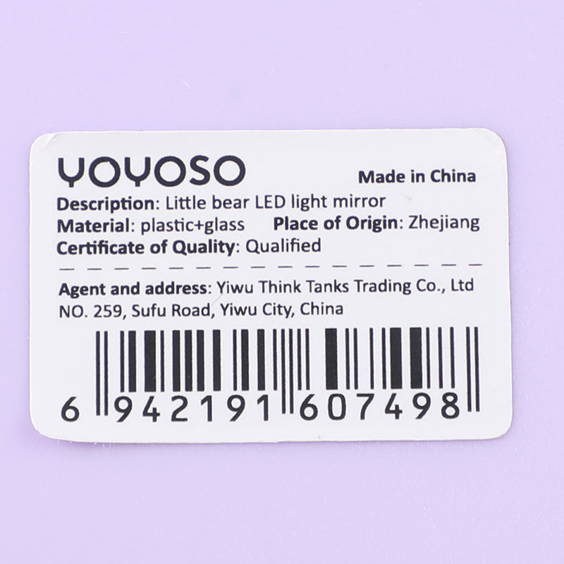 ESPEJO REDONDO DE OSO CON LUZ