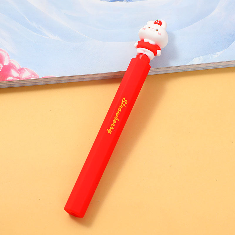 BOLIGRAFO DE CONEJO CON FRESA - AZUL