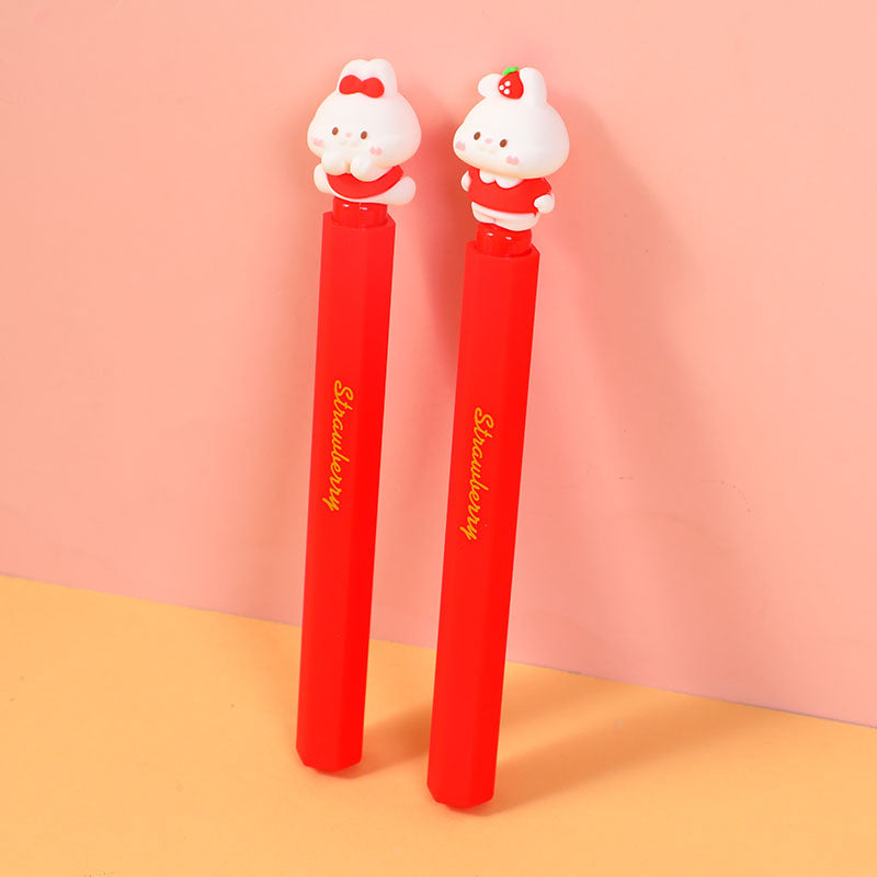 BOLIGRAFO DE CONEJO CON FRESA - AZUL