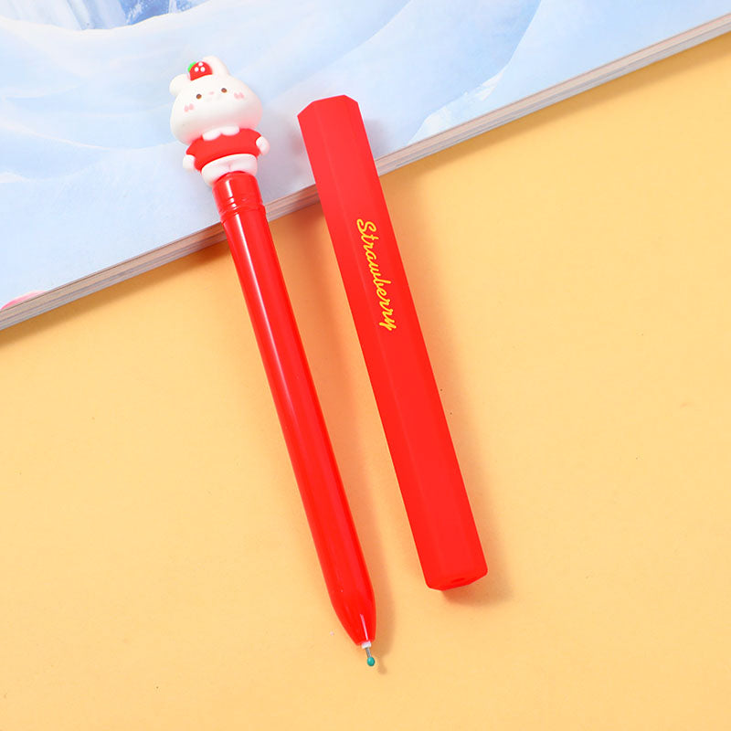 BOLIGRAFO DE CONEJO CON FRESA - AZUL