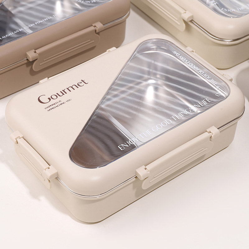 LONCHERA DE ACERO INOXIDABLE CON 3 COMPARTIMIENTOS - RECTANGULAR