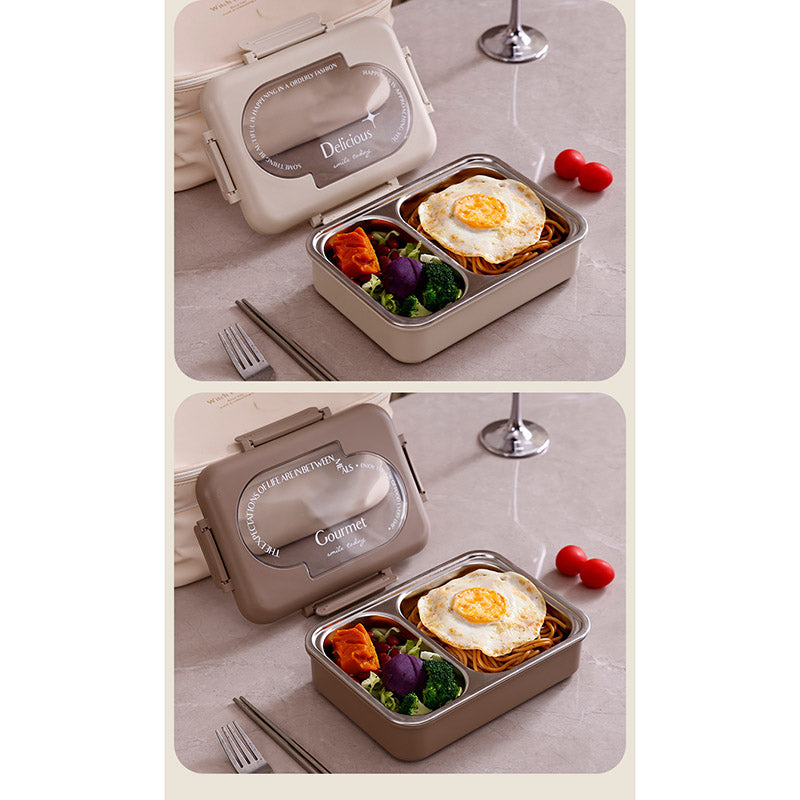 LONCHERA DE ACERO INOXIDABLE CON 3 COMPARTIMIENTOS - SIMPLE