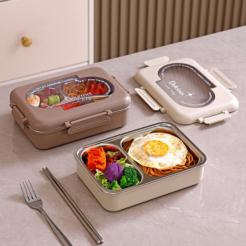 LONCHERA DE ACERO INOXIDABLE CON 3 COMPARTIMIENTOS - SIMPLE