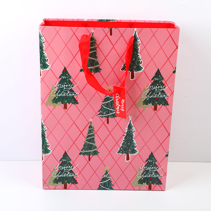 BOLSA DE REGALO NAVIDEÑA ROSADA - GRANDE