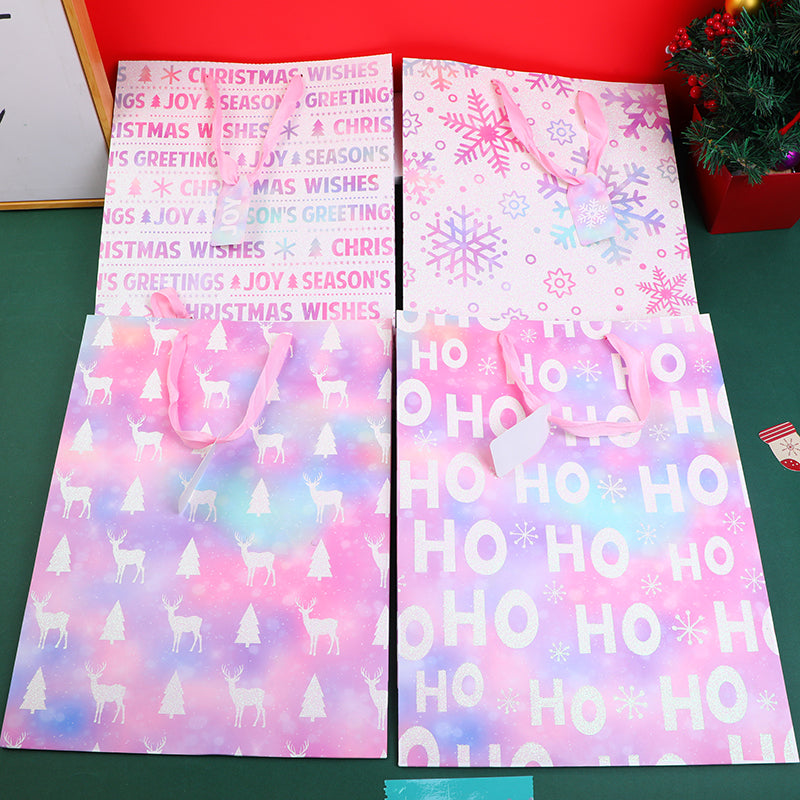 BOLSA DE REGALO NAVIDEÑA - MORADA - GRANDE