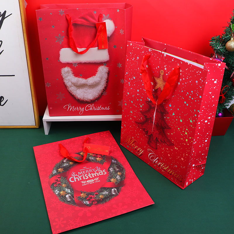 BOLSA DE REGALO NAVIDEÑA ROJA - GRANDE