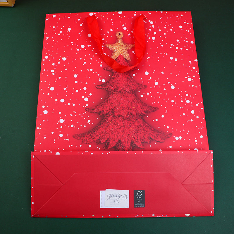 BOLSA DE REGALO NAVIDEÑA ROJA - GRANDE