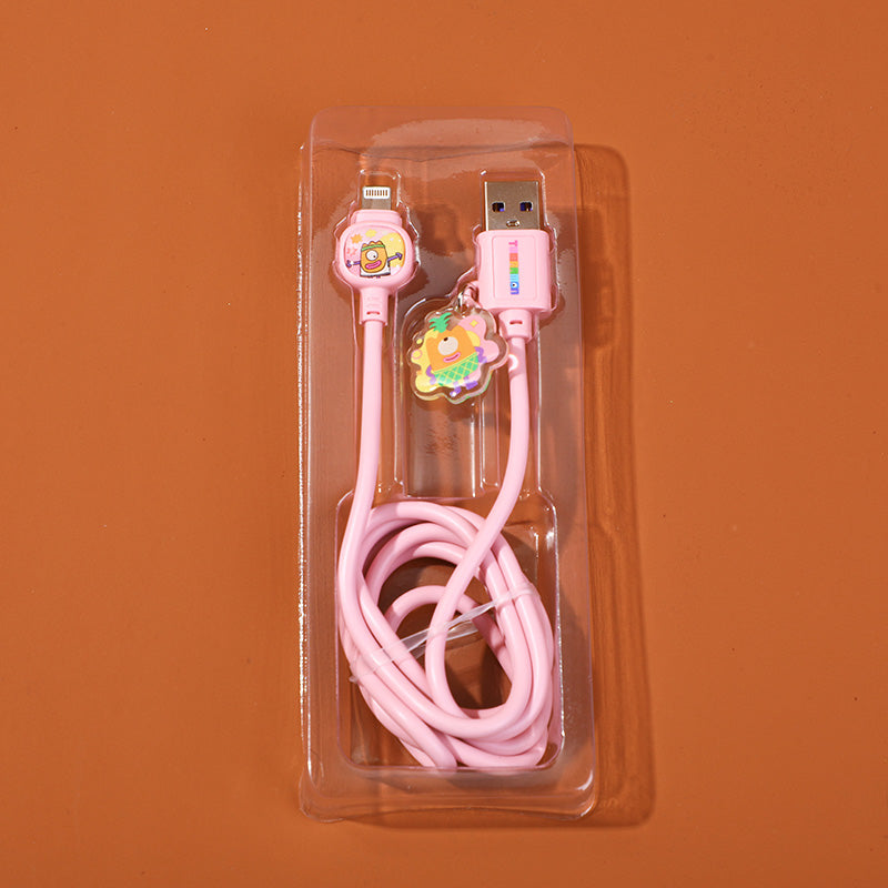 Cable De Datos Para Apple Rosado
