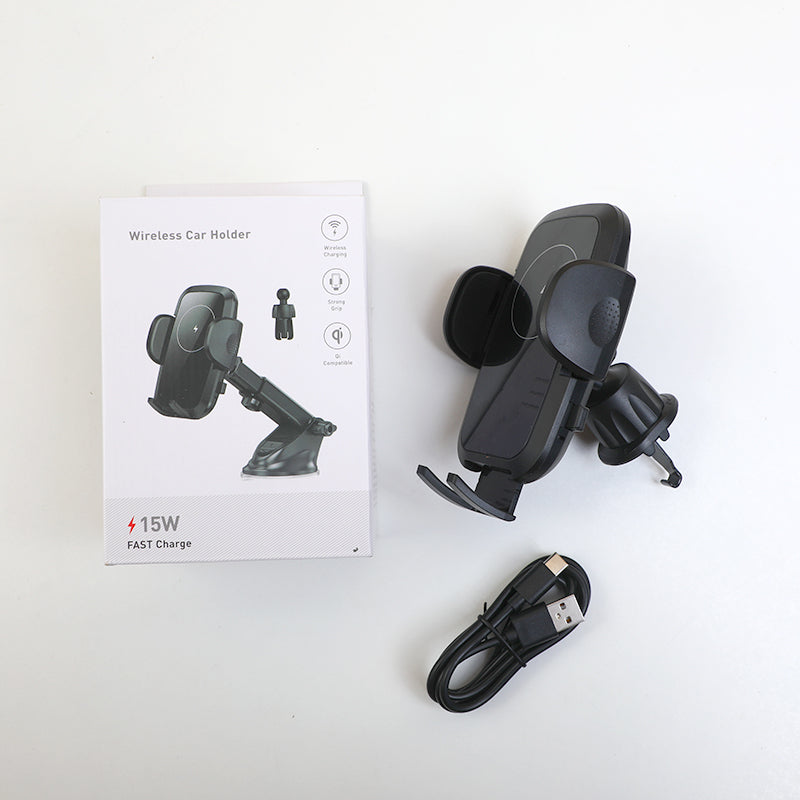 SOPORTE DE CELULAR PARA EL CARRO CON CARGADOR INALAMBRICO - TIPO 1