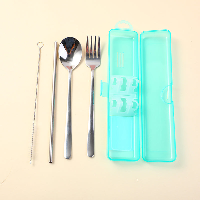 SET DE CUBIERTOS EN CAJA - TENEDOR, CUCHARA & PITILLO