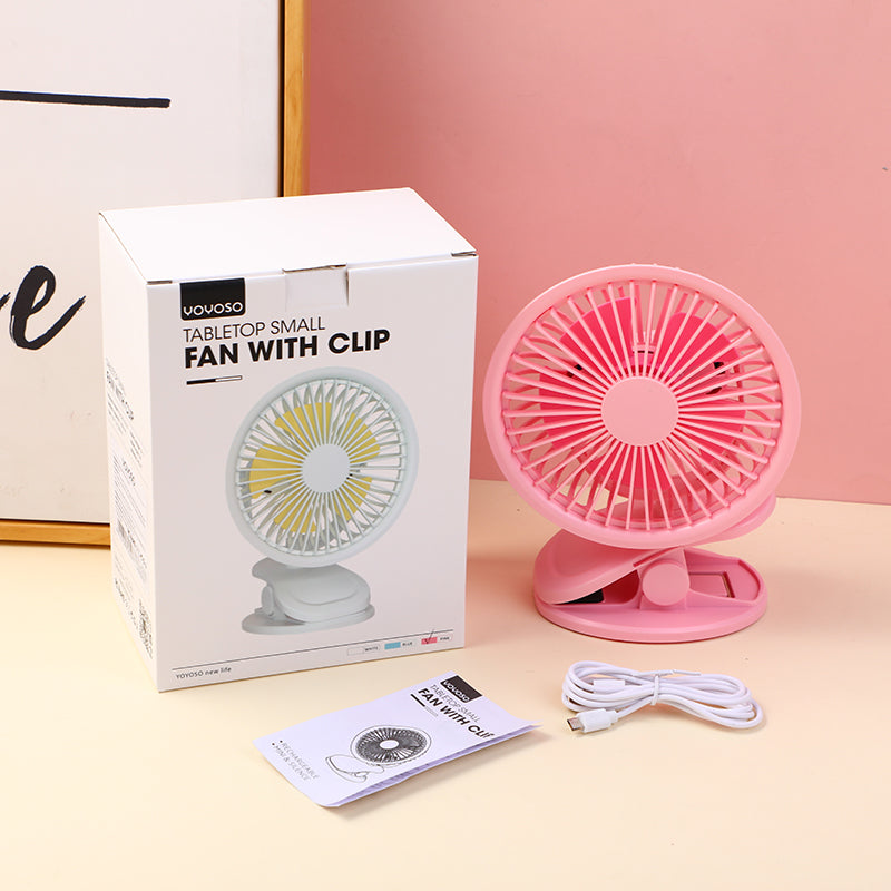 VENTILADOR CON CLIP - ROSADO