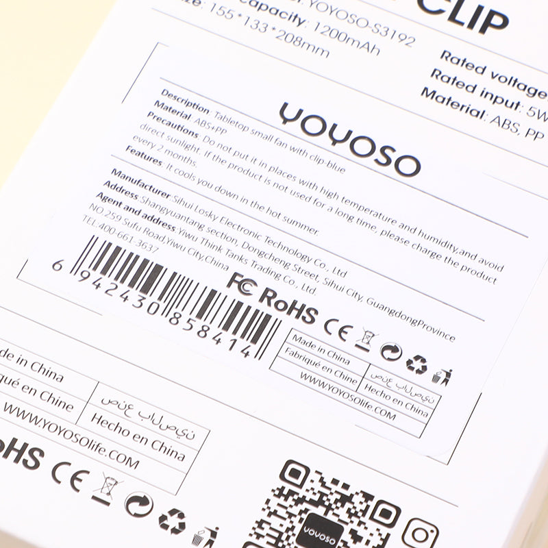 VENTILADOR CON CLIP - AZUL