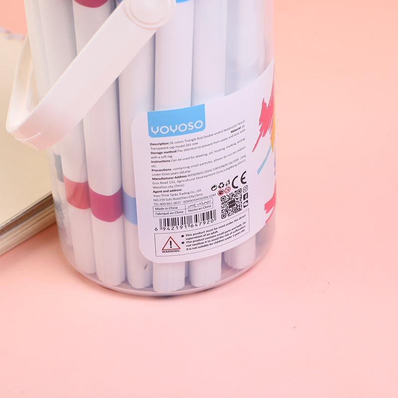 SET DE 36 MARCADORES DOBLE PUNTA