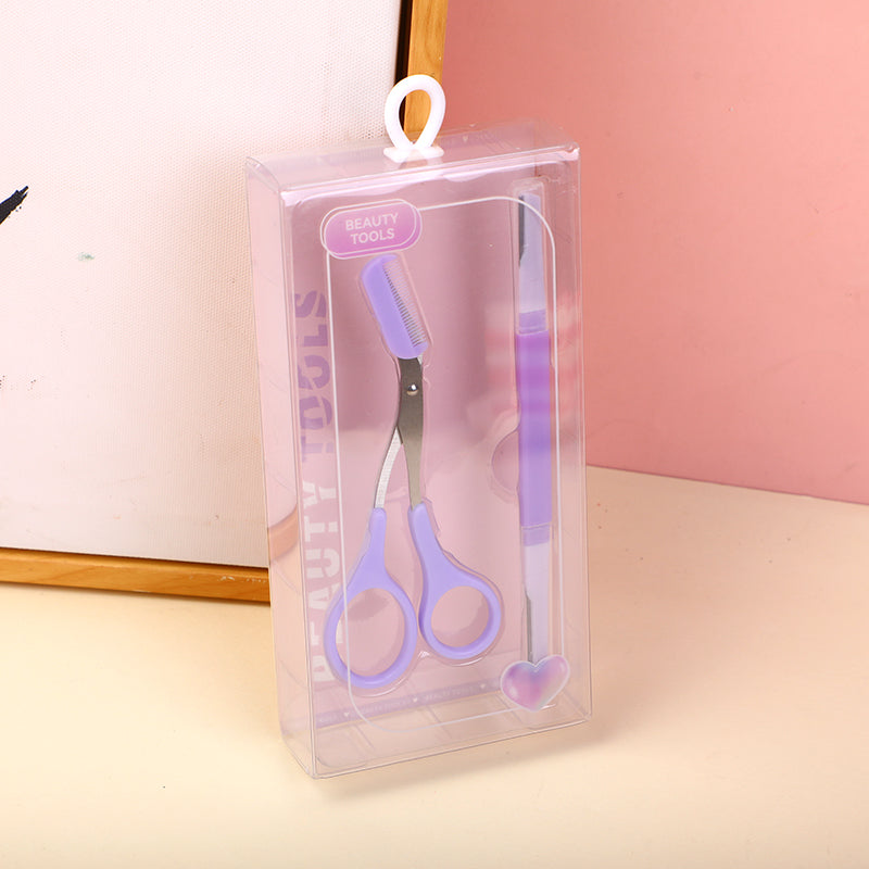 KIT PARA LAS CEJAS - MORADO - TIJERA & CUCHILLA