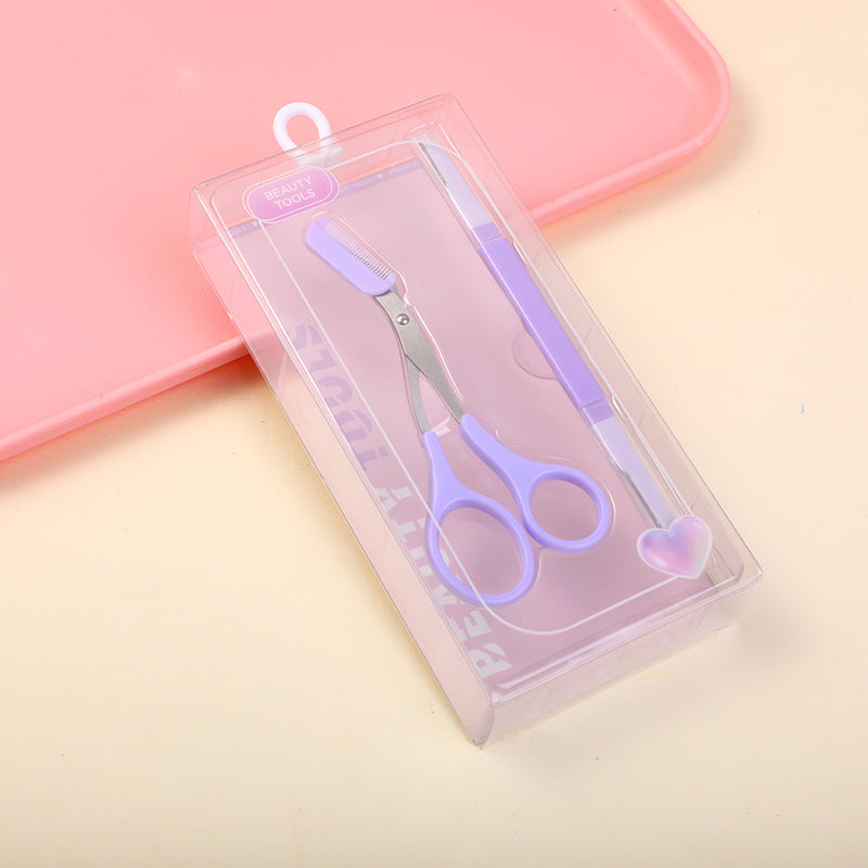 KIT PARA LAS CEJAS - MORADO - TIJERA & CUCHILLA
