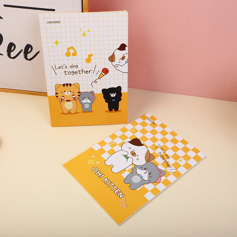 Cuaderno B5 Gato Lineas Horizontales