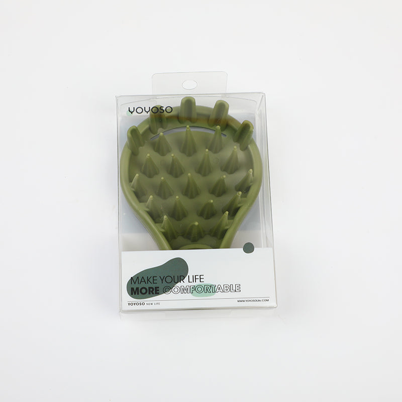 CEPILLO MASAJEADOR PARA CUERO CABELLUDO -VERDE
