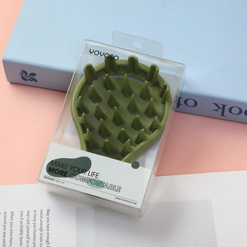 CEPILLO MASAJEADOR PARA CUERO CABELLUDO -VERDE