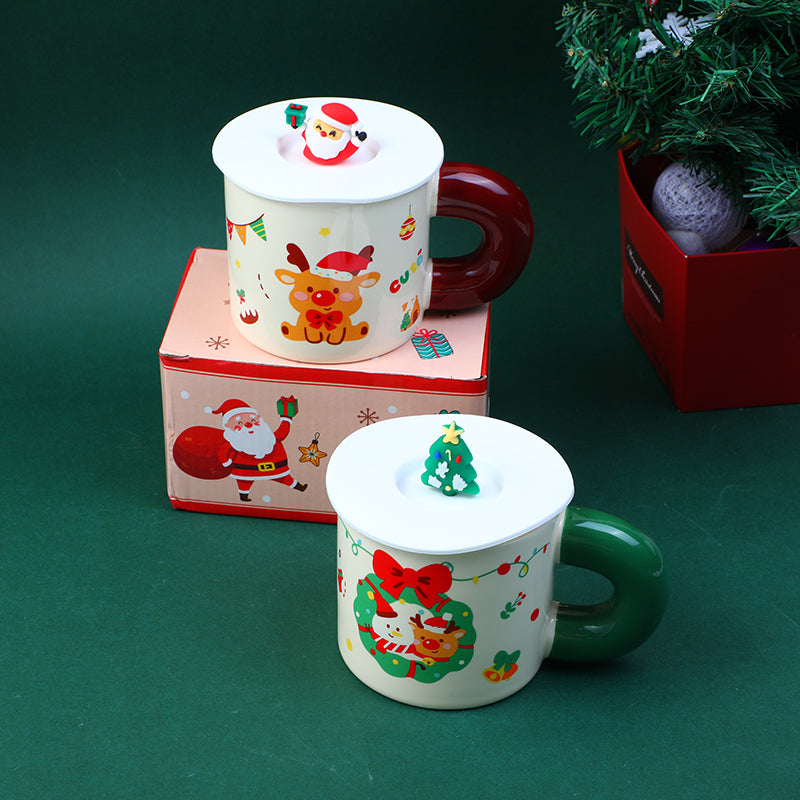TAZA DE CAFÉ CON TAPA- NAVIDAD 340ML